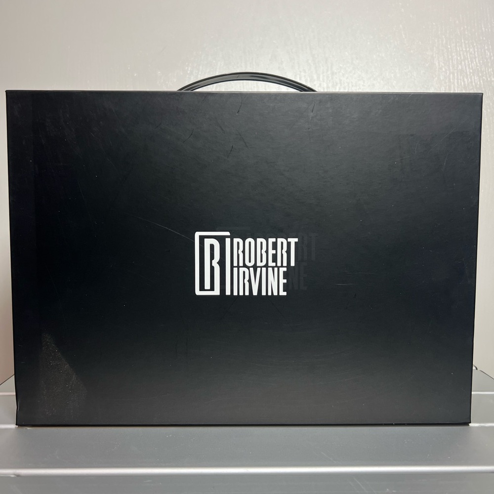 Robert Irvine Crystal Etched Rocks Glasses Set of (6) with Black Gift Box